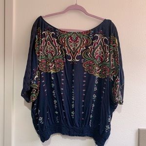 Boho Navy Blouse